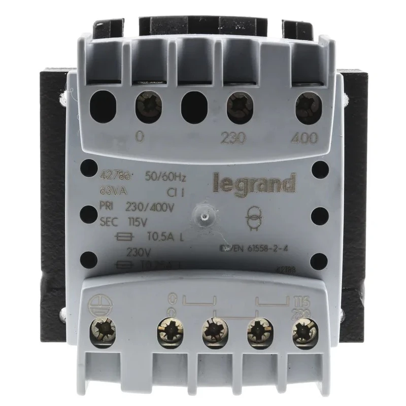 Legrand 63 VA DIN Rail Transformer, 230 to 400 V Primary, 115/230 V Secondary, Screw Mount DIN Rail, EN 60439-1, UL506 UL506