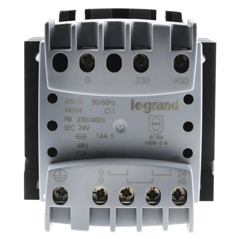 Legrand 100 VA DIN Rail Transformer, 230 to 400 V Primary, 24 V 48 V Secondary, Screw DIN Rail Mount 104x84x86mm 0 428 72
