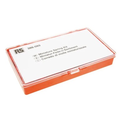 RS PRO Alloy Steel Extension Compression Spring Kit 342 Pieces Maximum Length 27.2mm Minimum Length 3.18mm 386-089