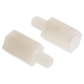 RS PRO M4 Threaded Standoff, 10 mm Body Length, 6 mm Stud Length, Polyamide 66 Hex Shape 7 mm Across Flats 382-955