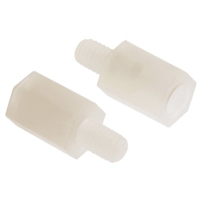 RS PRO M4 Threaded Standoff, 10 mm Body Length, 6 mm Stud Length, Polyamide 66 Hex Shape 7 mm Across Flats 382-955