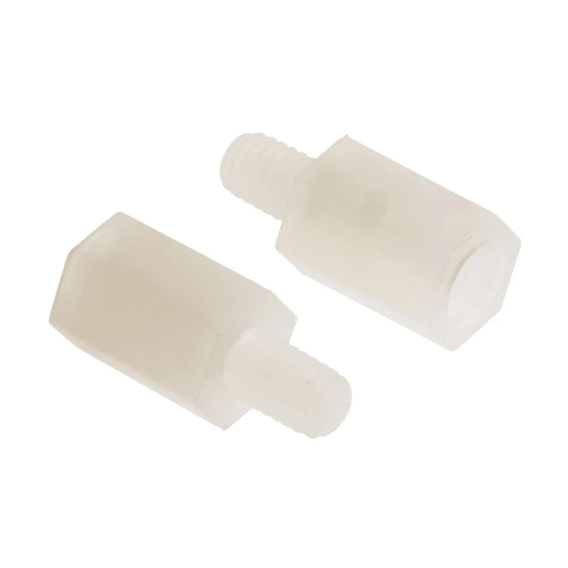 RS PRO M4 Threaded Standoff, 10 mm Body Length, 6 mm Stud Length, Polyamide 66 Hex Shape 7 mm Across Flats 382-955