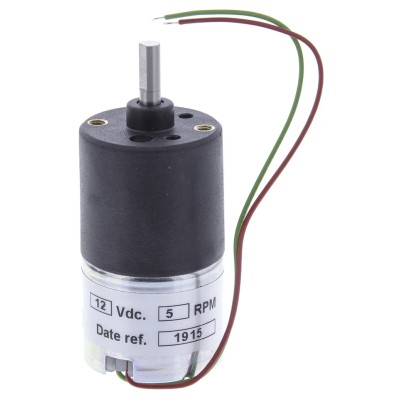 McLennan Servo Supplies Geared DC Motor 12V dc 20 Ncm Torque 5 rpm Output Speed 4 mm Shaft Diameter 1271-12-392