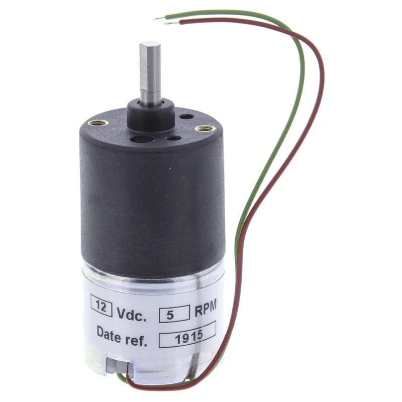 McLennan Servo Supplies Geared DC Motor 12V dc 20 Ncm Torque 5 rpm Output Speed 4 mm Shaft Diameter 1271-12-392
