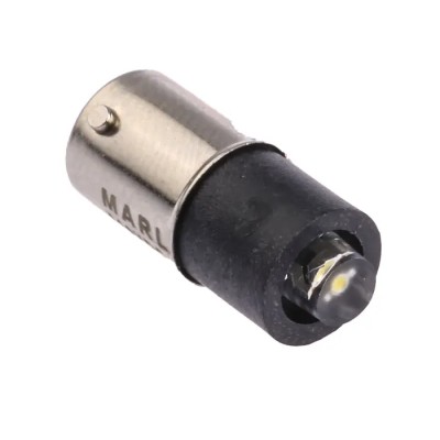Marl White Indicator Lamp Single Chip, 110V dc, BA9 Base, 4.8 mm Diameter, 750mcd 215-997-25-38