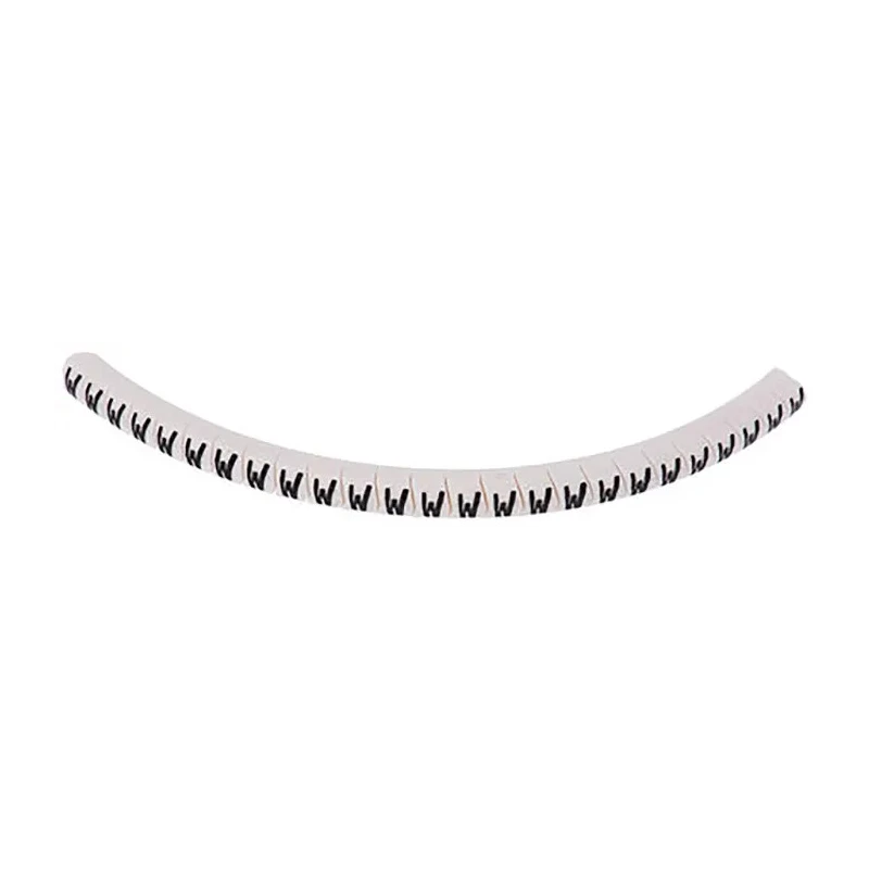 HellermannTyton Helagrip Slide-On Cable Marker, Black Legend "W", White Marker Colour, 1 mm to 3 mm Cable 901-10282