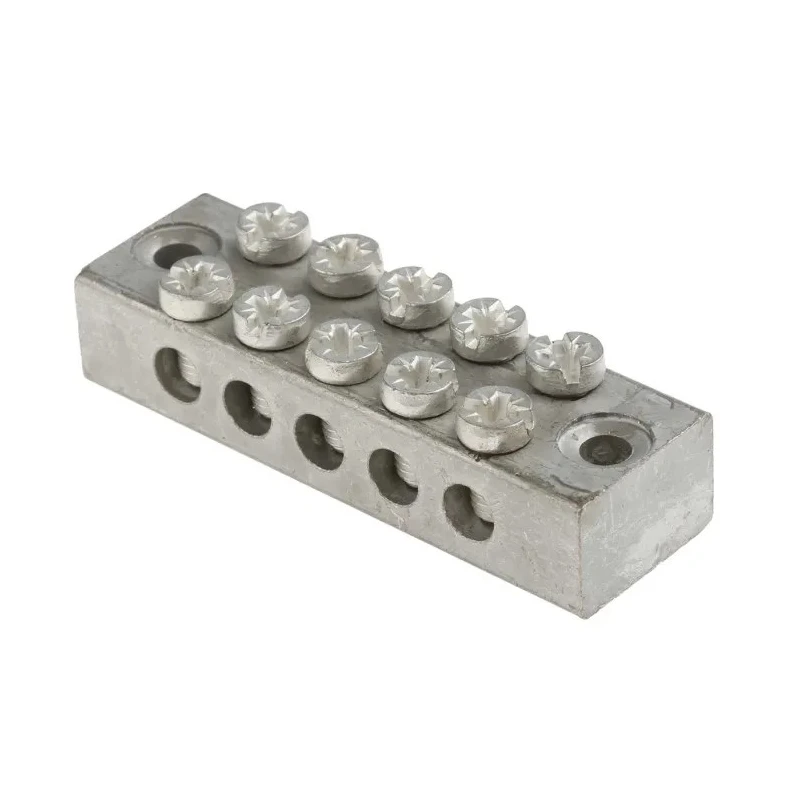 RS PRO 5-Way Double Screw Earth Terminal Block 0mm² to 16mm², 16AWG Wire, Screw Termination, Brass Housing 283-0746