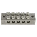 RS PRO 5-Way Double Screw Earth Terminal Block 0mm² to 16mm², 16AWG Wire, Screw Termination, Brass Housing 283-0746