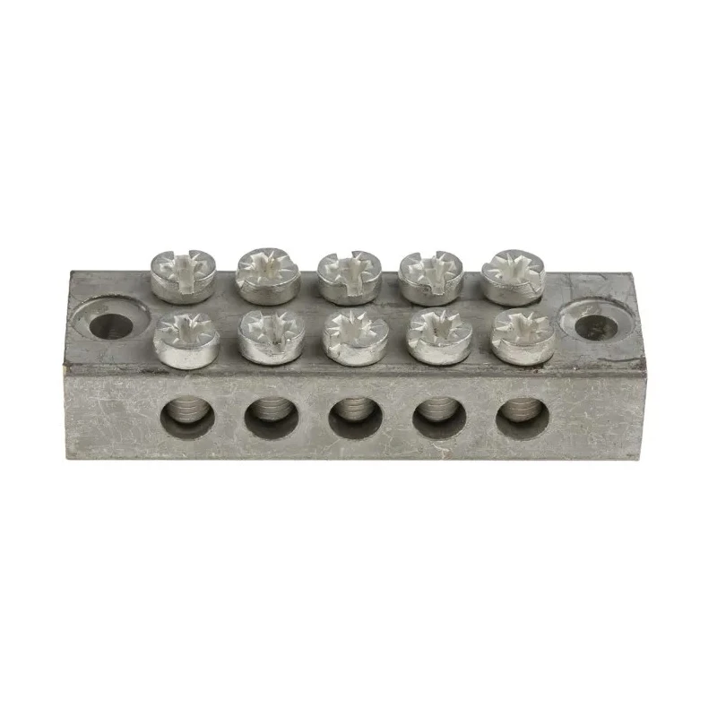 RS PRO 5-Way Double Screw Earth Terminal Block 0mm² to 16mm², 16AWG Wire, Screw Termination, Brass Housing 283-0746