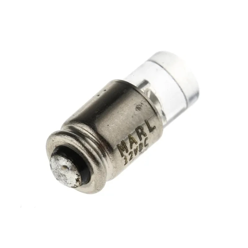 Marl White Indicator Lamp Single Chip 12V DC Midget Groove Base 4.9 mm Diameter 743mcd 205-997-21-38
