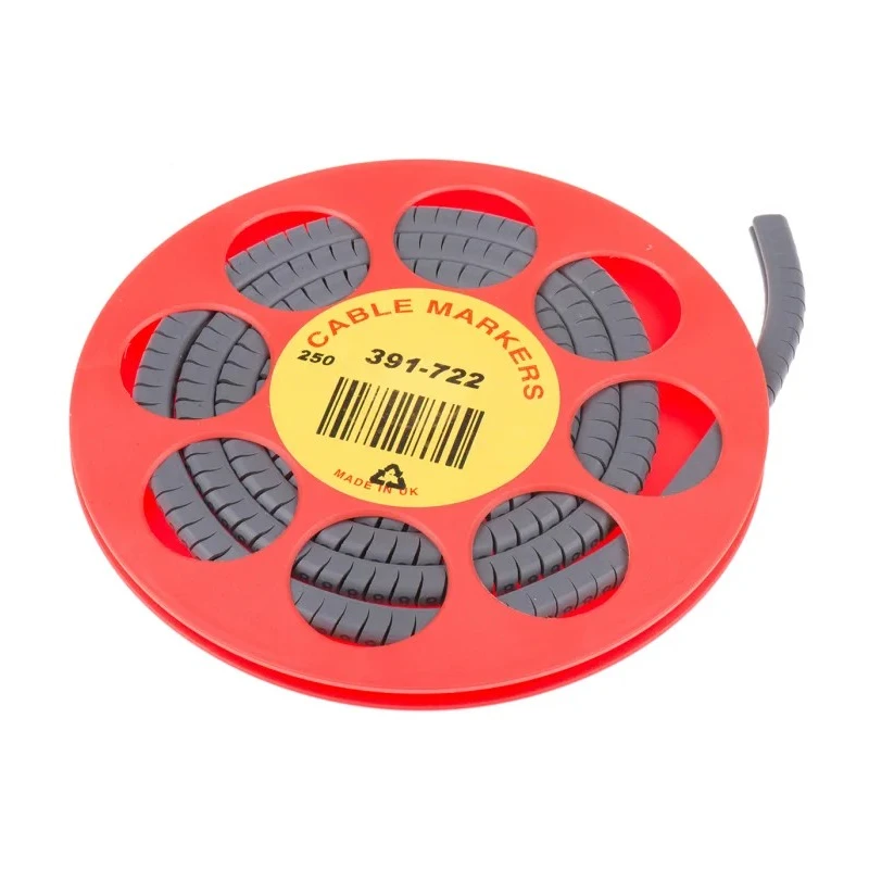 HellermannTyton Helagrip Slide-On Pre-Printed Cable Marker Black Legend 8 Grey Marker 9mm Max Cable Dia 4mm Min 901-10313