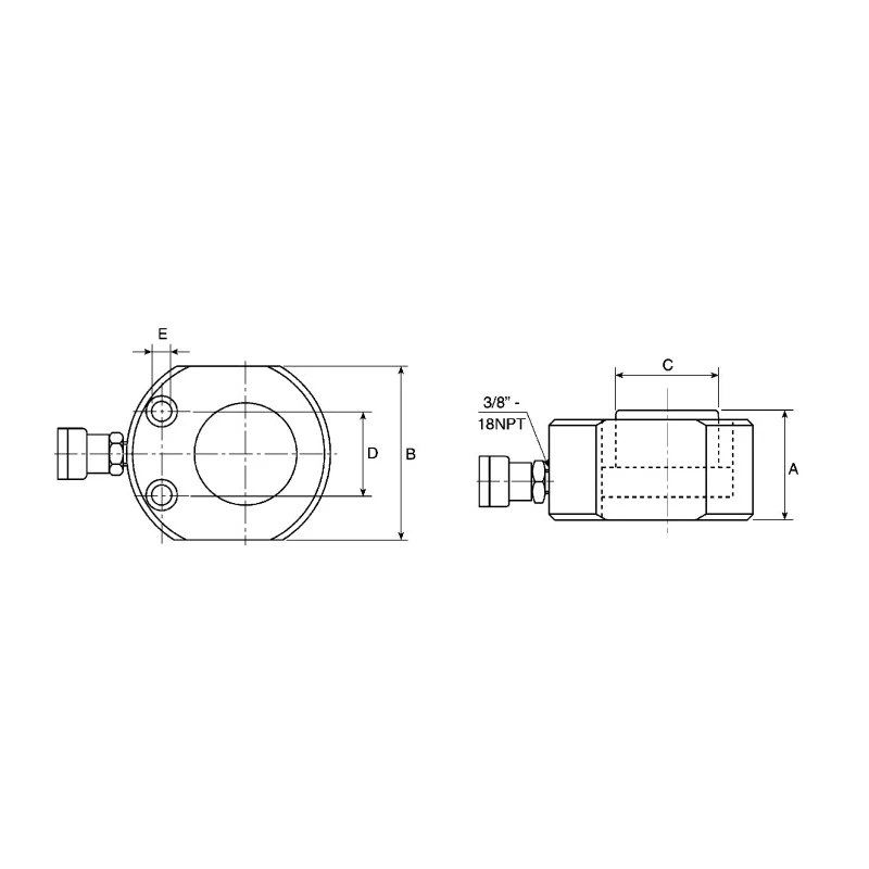 Enerpac Portable Low Height Hydraulic Cylinder Single Acting 20t Capacity 700 bar Maximum Operating Pressure RSM200