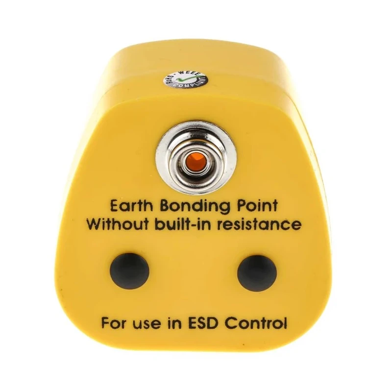 RS PRO ESD Earth Bonding Plug With 10 mm Stud 392-157, UK Plug Type, Compliant with EN 61340-5-1 Standard