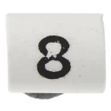 TE Connectivity Heatshrink Pre-Printed White Cable Marker, Legend "8", Suitable for Cable Diameter 1 mm to 3 TRSA-1019/C/1/8