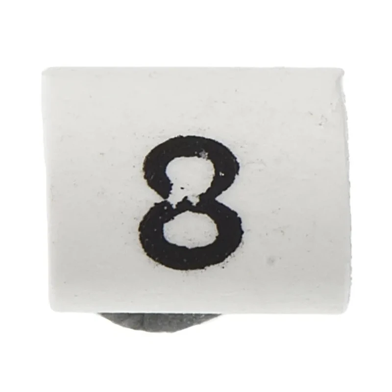 TE Connectivity Heatshrink Pre-Printed White Cable Marker, Legend "8", Suitable for Cable Diameter 1 mm to 3 TRSA-1019/C/1/8