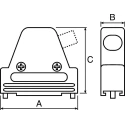 MH Connectors Zinc Angled D-Sub Backshell 15 Way Strain Relief MHD45ZK