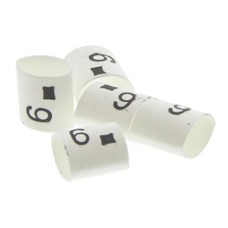 TE Connectivity Heatshrink Pre-Printed Cable Marker White, Legend 6, For 1 mm to 3 mm Cable Diameter TRSA-1019/C/1/6