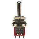 RS PRO Panel Mount Toggle Switch On-Off-On DPDT 5A 26V DC 120V AC Chrome Plated Brass Actuator 394-437