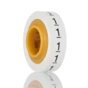 3M SDR Cable Marker, Pre-printed "1", Adhesive Cable Marker, Polyethylene Terephthalate, White, 2.43mm x 5.46mm SDR 1-89201