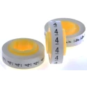 3M White Adhesive Cable Marker with Pre-printed Legend "4", Polyethylene Terephthalate Material, Operating SDR 4-89204