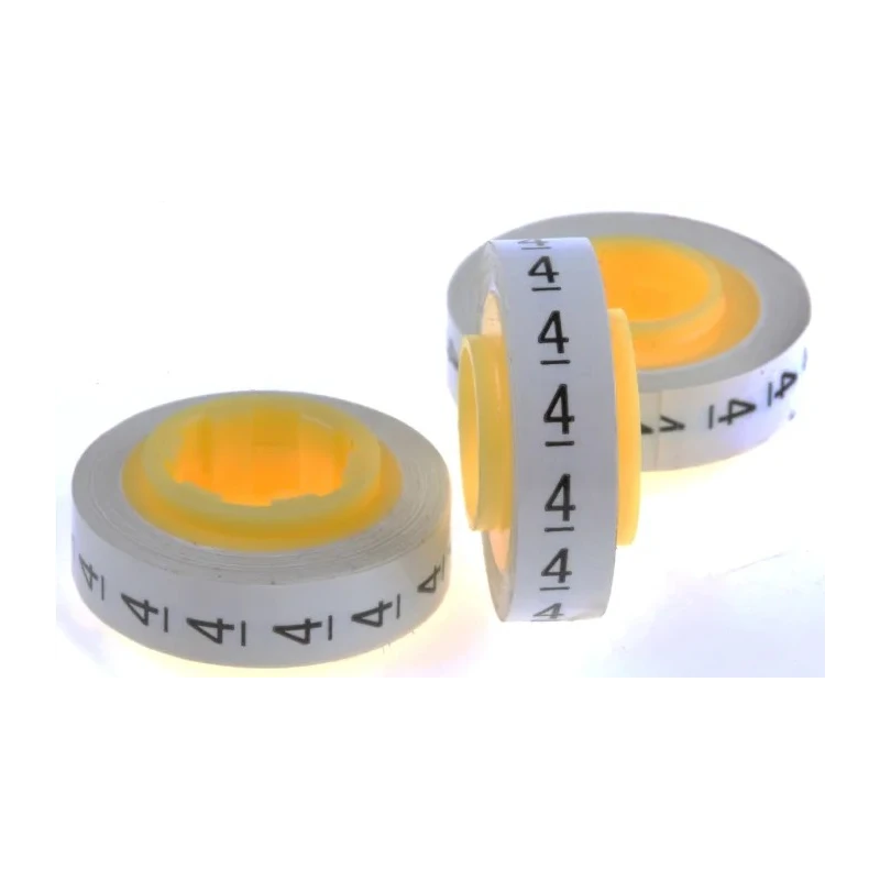 3M White Adhesive Cable Marker with Pre-printed Legend "4", Polyethylene Terephthalate Material, Operating SDR 4-89204