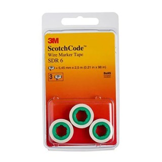 3M Self-Adhesive Cable Marker Pre-printed '6', Polyethylene Terephthalate, 5.46mm x 2.43mm SDR 6-89206