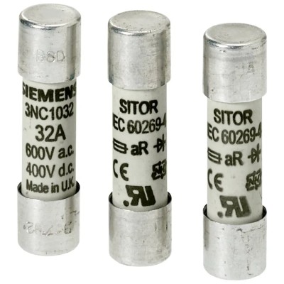 Siemens 12A Cartridge Fuse, 10 x 38 mm, Cylindrical SITOR aR Series Semiconductor Protection 3NC1012