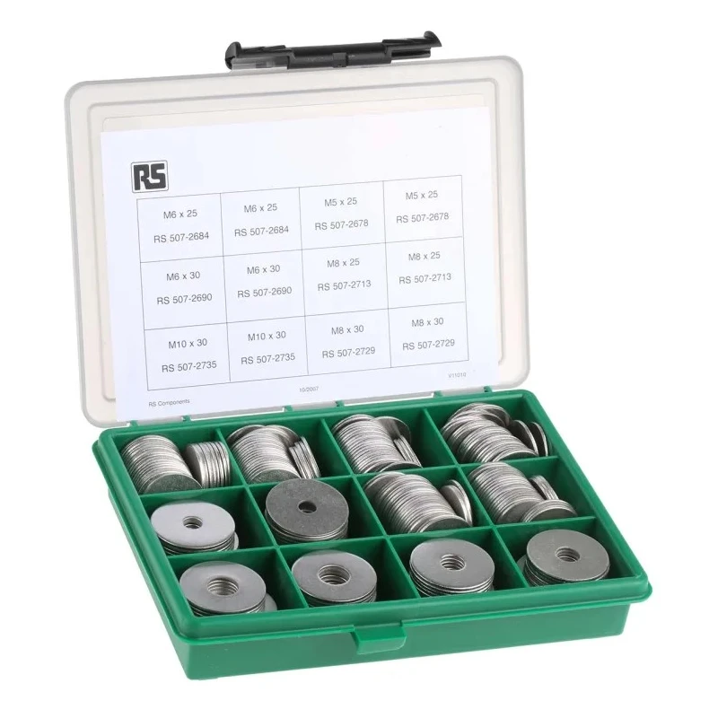 RS PRO 240 Piece Stainless Steel Mudguard Washer Kit 25-30mm Outside Diameter 395-418