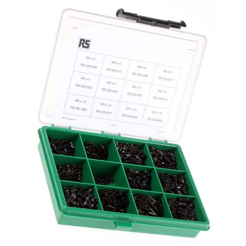 RS PRO Steel 1120 Piece Hex Socket Drive Set Screw/Bolt Kit 395-424