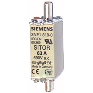 Siemens 63A Centred Tag Fuse NH000 690V AC 