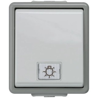 Siemens Grey 1 Way Rocker Light Switch 1 Gang Surface Mount Screw Terminal IP44 10A 250V DELTA 5TA4711