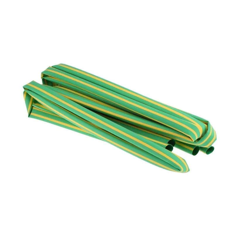 RS PRO Polyolefin Heat Shrink Tubing, Yellow and Green, 12.7 mm Sleeve Diameter x 1.2 m Length, 2:1 Shrink Ratio 398-054