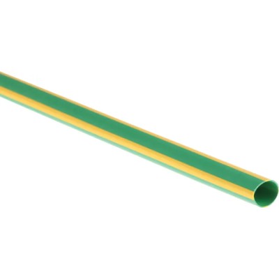 RS PRO Flexible Polyolefin Heat Shrink Tubing, Green Yellow, 6.4 mm Diameter x 1.2 m Length, 2:1 Shrink Ratio 398-076