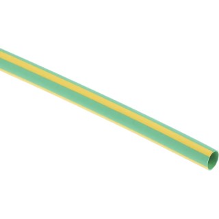 RS PRO Heat Shrink Tubing Flexible Polyolefin, Flame Retardant Green Yellow 4.8 mm Sleeve Diameter 1.2 m Length 2:1 398-082
