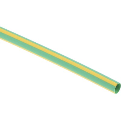 RS PRO Heat Shrink Tubing Flexible Polyolefin, Flame Retardant Green Yellow 4.8 mm Sleeve Diameter 1.2 m Length 2:1 398-082