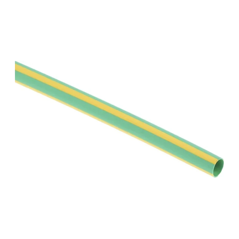 RS PRO Heat Shrink Tubing Flexible Polyolefin, Flame Retardant Green Yellow 4.8 mm Sleeve Diameter 1.2 m Length 2:1 398-082