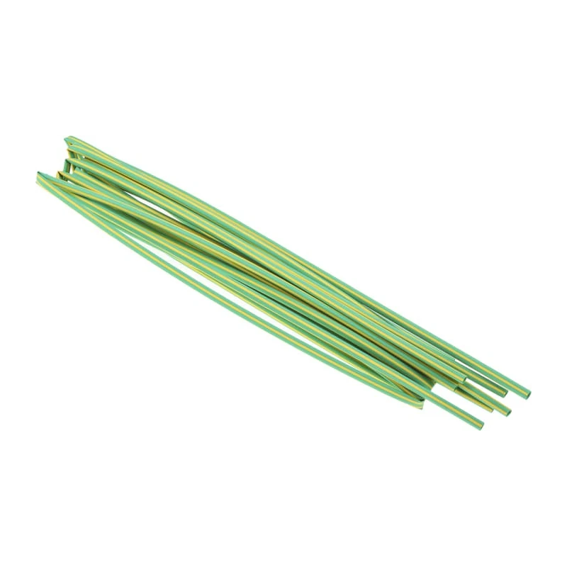 RS PRO Heat Shrink Tubing Flexible Polyolefin, Flame Retardant Green Yellow 4.8 mm Sleeve Diameter 1.2 m Length 2:1 398-082