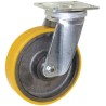Guitel Hervieu Swivel Castor, 1200 kg Load Capacity, 250 mm Polyurethane Wheel, Bright Zinc Plated Pressed Steel 1407955