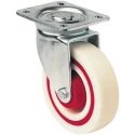Guitel Hervieu Swivel Castor with 125 mm Polyamide Wheel, 200 kg Load Capacity, Pressed Steel Frame, Bright Zinc 379966