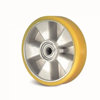 Guitel Hervieu Polyurethane Trolley Wheel Grey Yellow 700kg Load Capacity 200mm Diameter 21-511-200B20