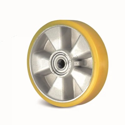 Guitel Hervieu Polyurethane Trolley Wheel Grey Yellow 700kg Load Capacity 200mm Diameter 21-511-200B20