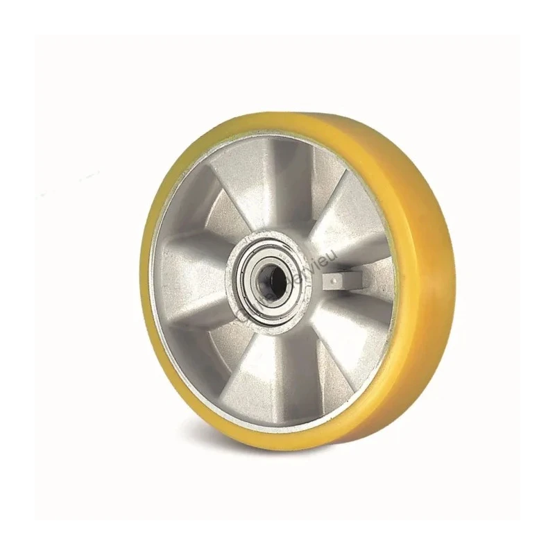 Guitel Hervieu Polyurethane Trolley Wheel Grey Yellow 700kg Load Capacity 200mm Diameter 21-511-200B20