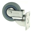 Guitel Hervieu Swivel Castor 60 kg Capacity 75 mm Wheel Diameter Rubber Wheel Pressed Steel Frame Bright Zinc Plated 66707
