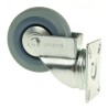 Guitel Hervieu Swivel Castor 60 kg Capacity 75 mm Wheel Diameter Rubber Wheel Pressed Steel Frame Bright Zinc Plated 66707