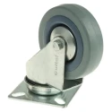 Guitel Hervieu Swivel Castor 60 kg Capacity 75 mm Wheel Diameter Rubber Wheel Pressed Steel Frame Bright Zinc Plated 66707
