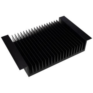 RS PRO Heatsink Universal Rectangular Aluminium Black Anodised 46 mm Height 150 mm Length 240 mm Width 0.4K/W 400-056