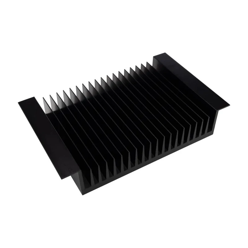RS PRO Heatsink Universal Rectangular Aluminium Black Anodised 46 mm Height 150 mm Length 240 mm Width 0.4K/W 400-056