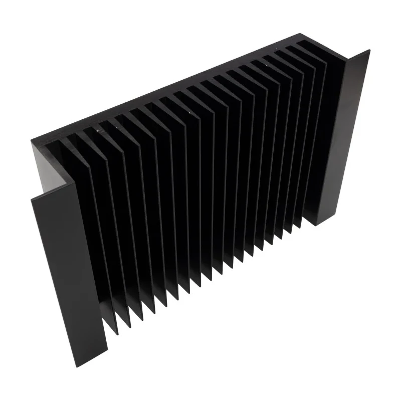 RS PRO Heatsink Universal Rectangular Aluminium Black Anodised 46 mm Height 150 mm Length 240 mm Width 0.4K/W 400-056