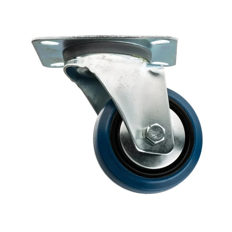 Guitel Hervieu Medium Duty Swivel Castor with 80 mm Elastic Tyre Wheel, 80 kg Load Capacity, Pressed Steel Frame 1277210
