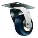 Guitel Hervieu Medium Duty Swivel Castor with 80 mm Elastic Tyre Wheel, 80 kg Load Capacity, Pressed Steel Frame 1277210